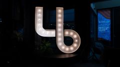 La Boite Light up Logo in Foyer